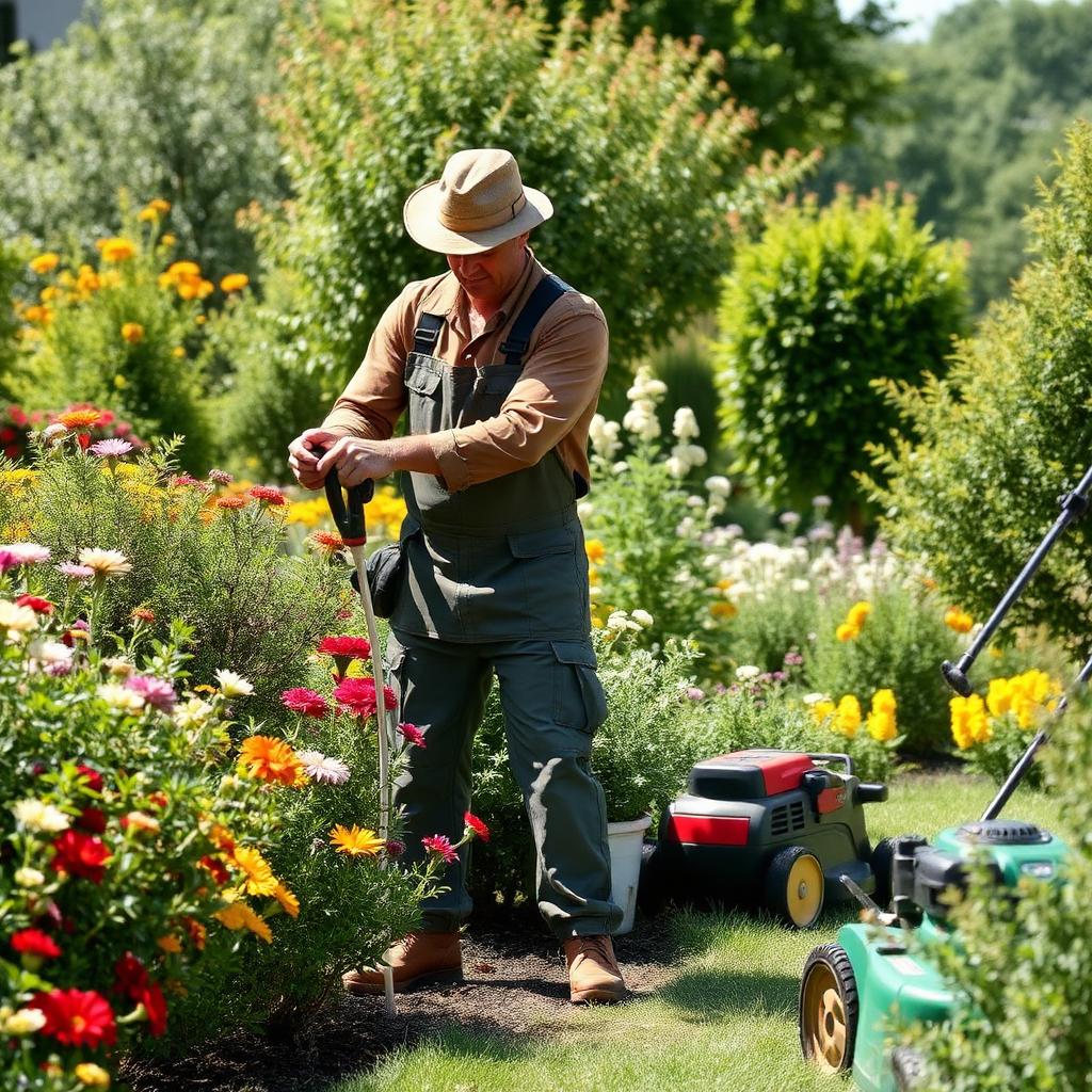 Ambiente FM operative carrying out gardening & maintenance