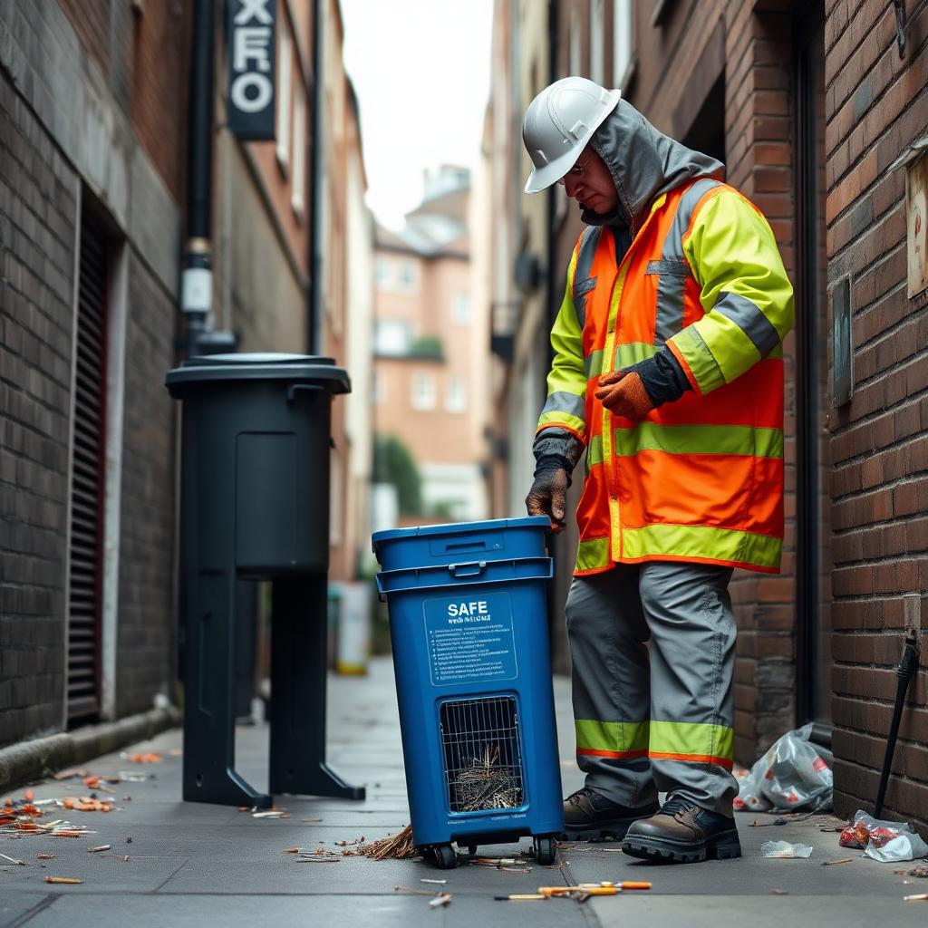 Ambiente FM operative carrying out needle clearance services
